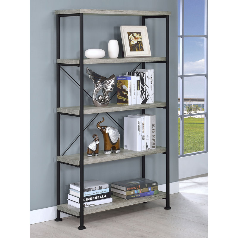 Analiese 63-Inch 4-Shelf Bookshelf Mango, 63" H x 31.5" W x 14.25" D, Mango
