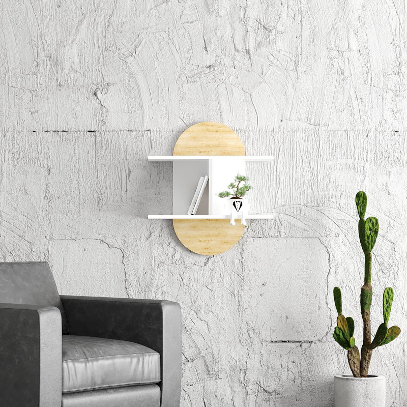 Karragullen 2 Piece Accent Shelf, White/Oak