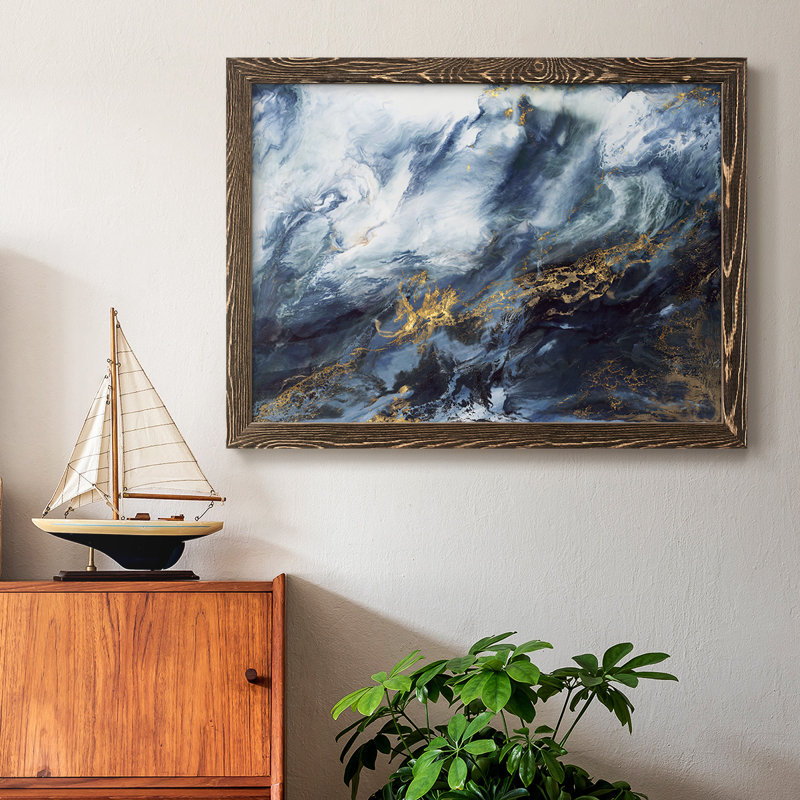Anticipation V1- Rustic Framed Gallery Wrapped Canvas, Walnut, 14" H x 20" W x 1.5" D
