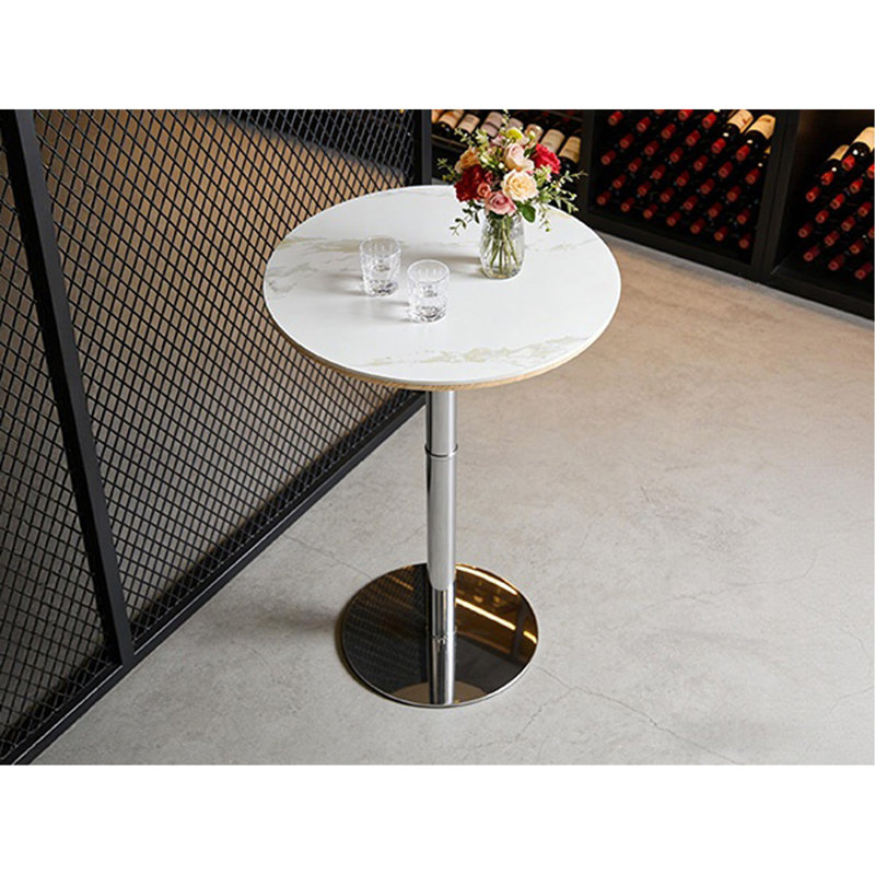 Table de bar Rock Slab Circular Table, Silver