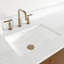 Ensemble de meuble-lavabo double 60 po en noyer avec dessus en pierre d'ingénierie Arabescato et lavabos sous-comptoir en porcelaine Belfield