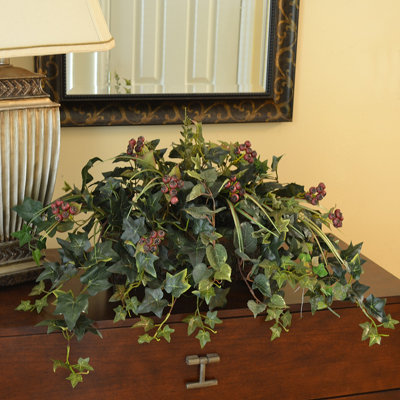 12'' Faux Ivy Plant in Metal Planter