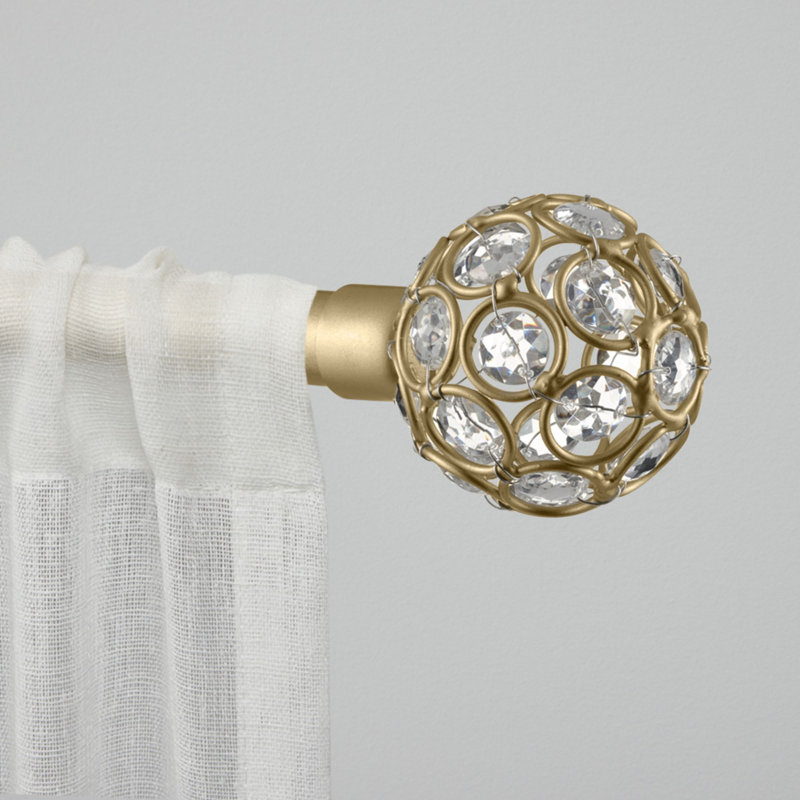 Adjustable Single Curtain Rod, 36” – 72”, Gold