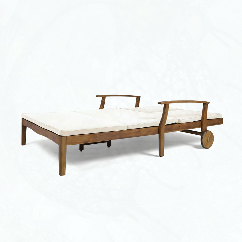 Chaise longue double Perla avec côtés réglables indépendants, Crème