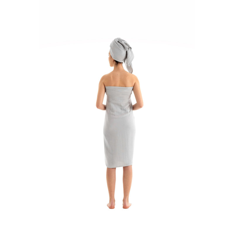 100% Cotton Towel Set (2 Pieces), Grey | Bath Towel 39.4 x 63.0 inches & Hand Towel 19.7 x 39.4 inches | 4 Ply, Machine Washable at 86-104°F | Soft, Absorbent & Durable for Everyday Use, Perfect for Home or Spa