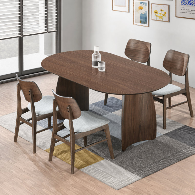 Ensemble de salle à manger 5 pièces Amber, 5 pièces: table, 4 chaises, Brown