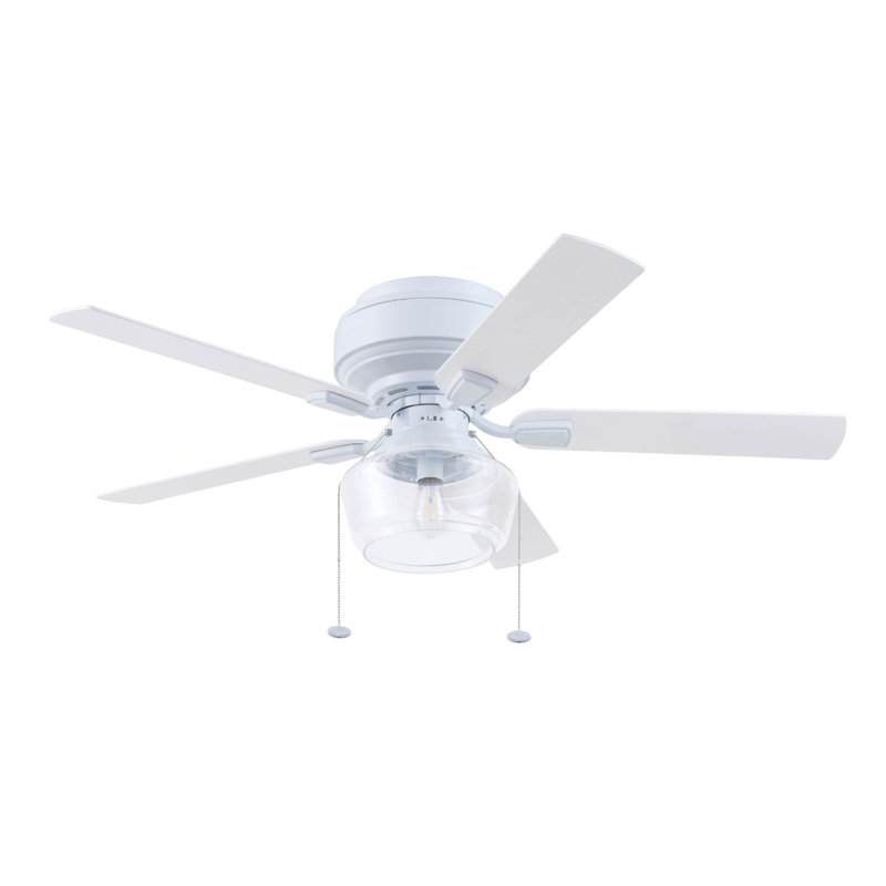 MaCenna 52'' Ceiling Fan with Light Kit, White/Light Barnwood