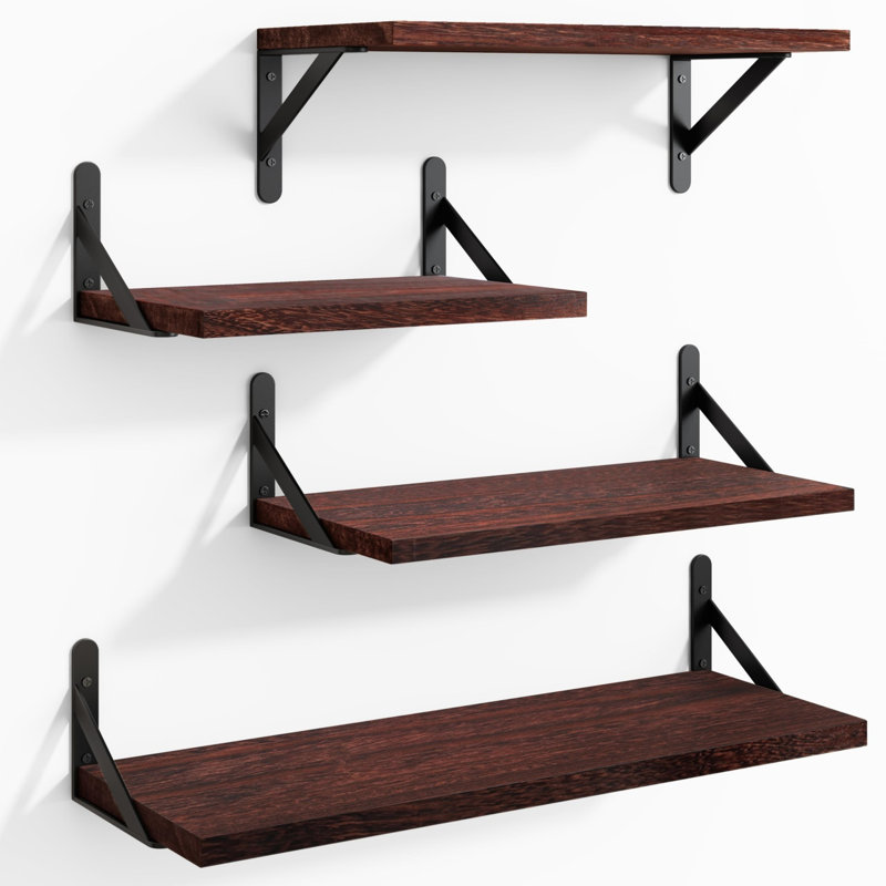 Floating Shelves for Wall, Burgundy/Black