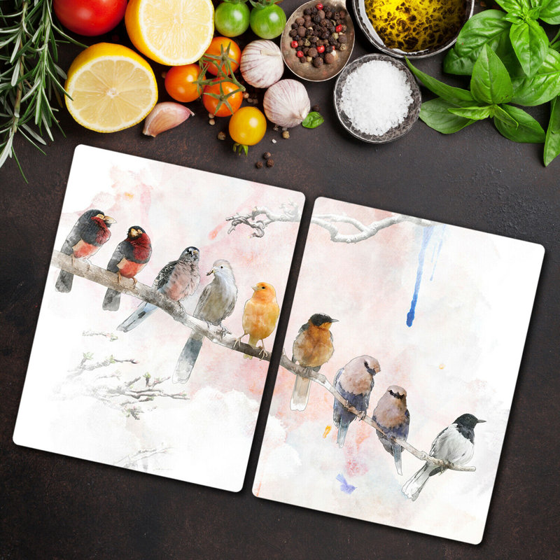 Mckesson Tempered Glass Birds Chopping Board, 52cm x 30cm