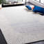 Tapis bleu / ivoire en laine / coton touffeté à la main Antonitte-342054920