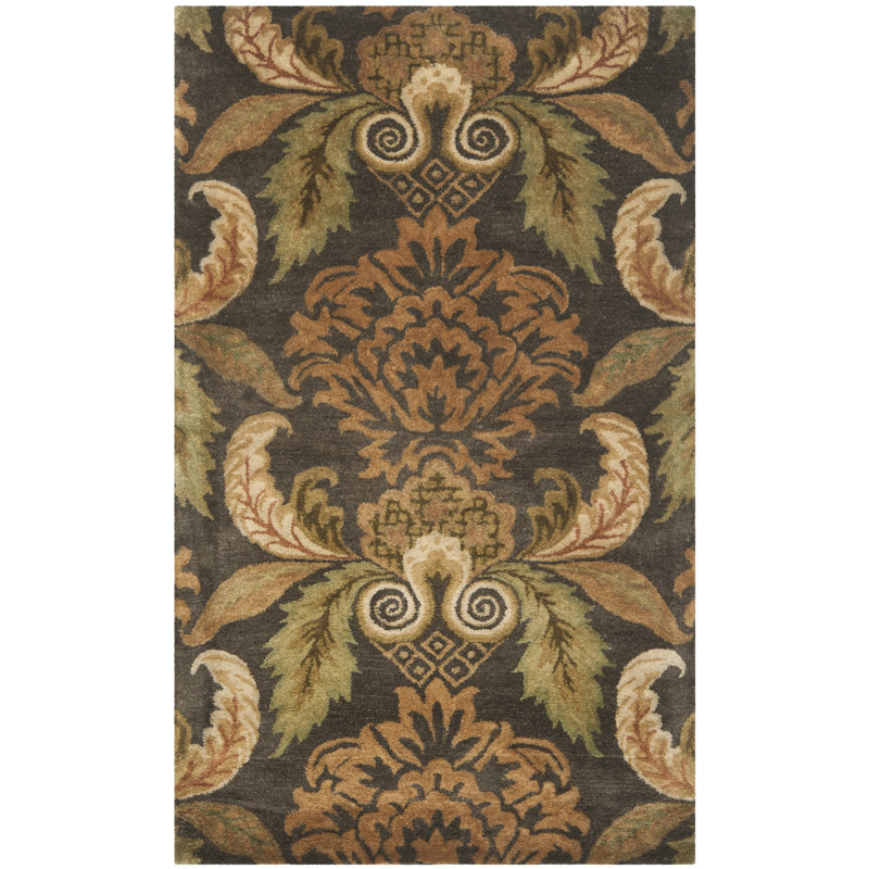 Metro Hand Tufted Wool Pile Floral Rug, Round 8'