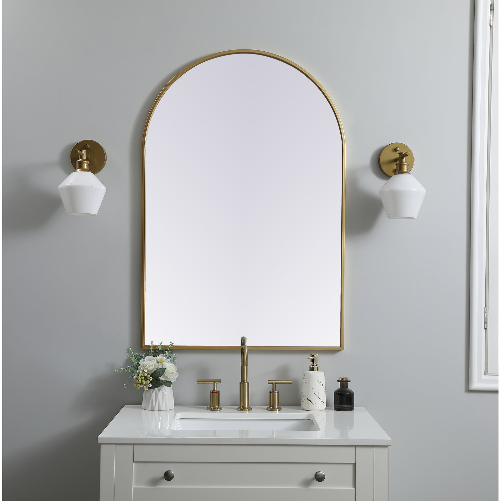 Sabine Accent Mirror, Brass, 40" x 27"