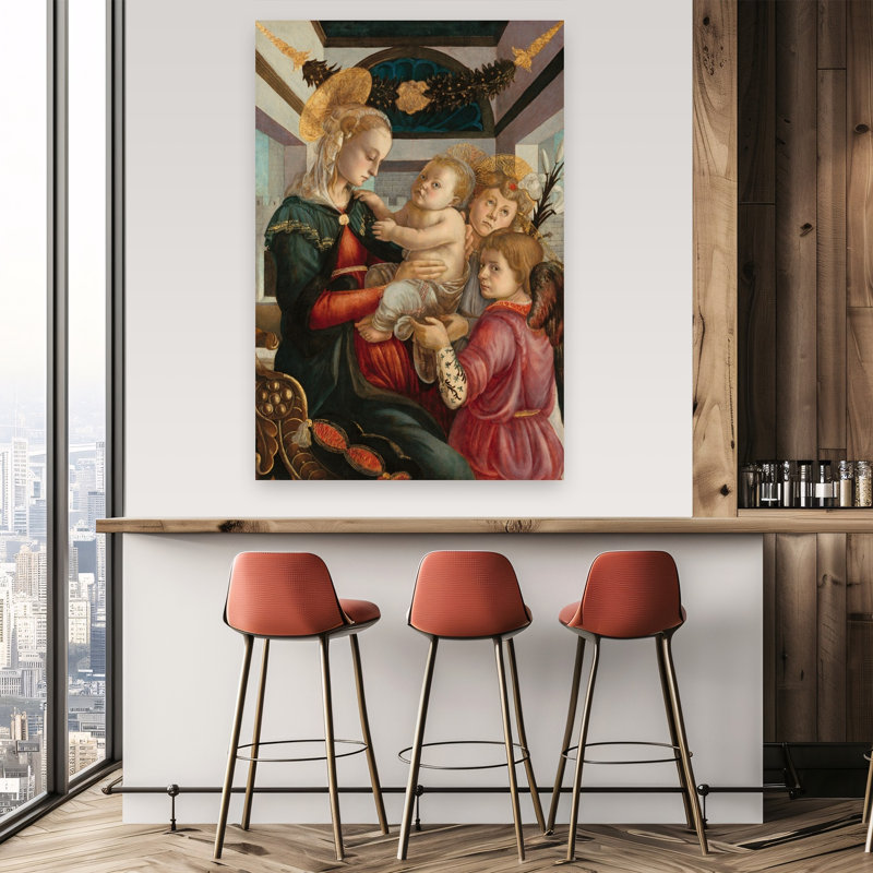 Madonna And Child With Angels, 1465-70 Abstract Contemporary Wall Art Print, 152.4cm H x 101.6cm W
