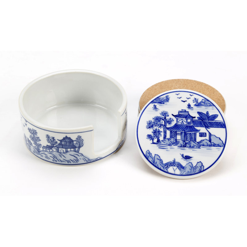 Pagoda Coaster Set with Holder
