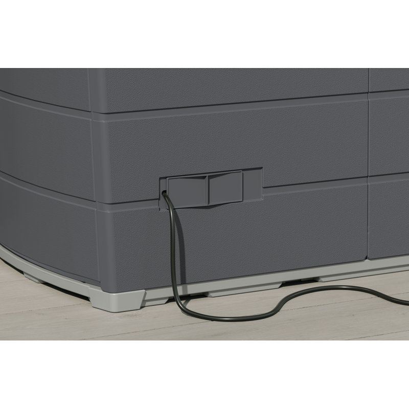 Suncast 49.75 in. W x 23.5 in. D Resin Deck Box Cabinet for Outdoor Storage, Made in the USA, Dove Gray