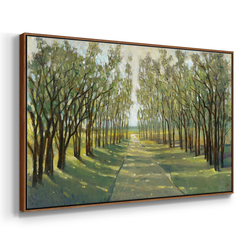 Forest Path encadré sur toile, H 27 po x l 41 po x P 2 po, Noyer