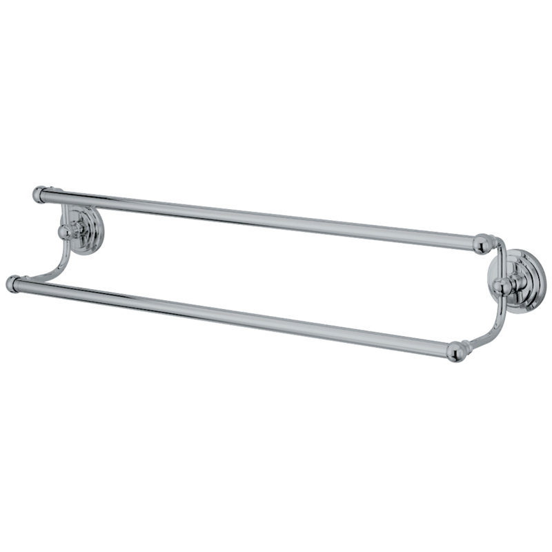 Kingston Brass Milano 24-Inch Dual Towel Bar, Polished Chrome, 4.75'' H x 20.63'' L x 5'' D