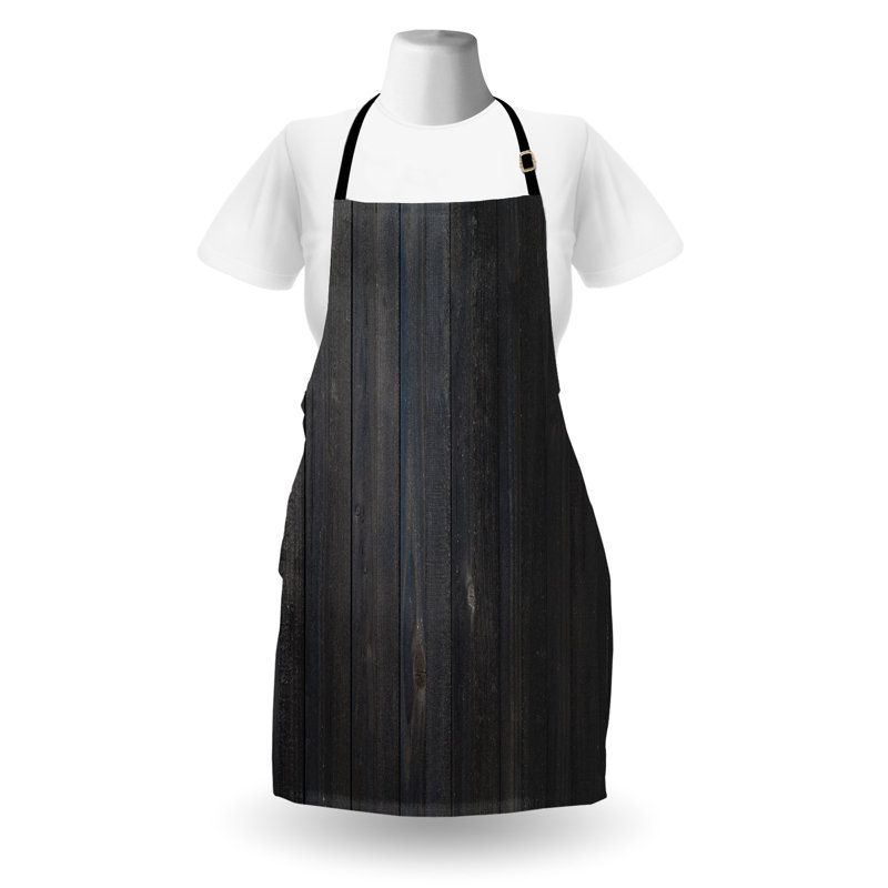 Tablier East Urban Home gris foncé unisexe, clôture en bois rustique, taille adulte, bleu gris foncé