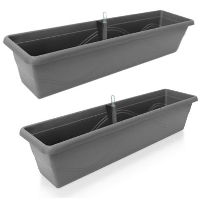Aashma Self-watering Planters, Troughs, Flower Pots for Balcony Rails