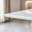 Table de salle à manger rectangulaire moderne, plateau de table en marbre, plateau de table en panneau de fibres à densité moyenne, surface de miroir en acier inoxydable de couleur argent, convient pour 4 à 6 personnes, motif en marbre blanc