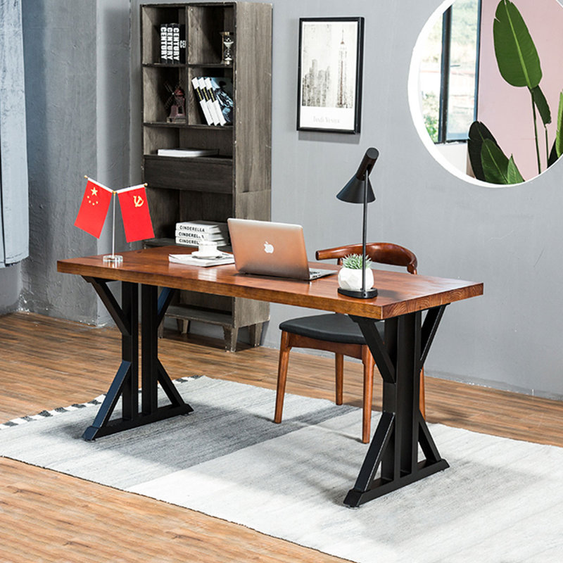Dark walnut Rectangular Solid Wood desks, 29.53" H x 70.87" W x 31.5" D