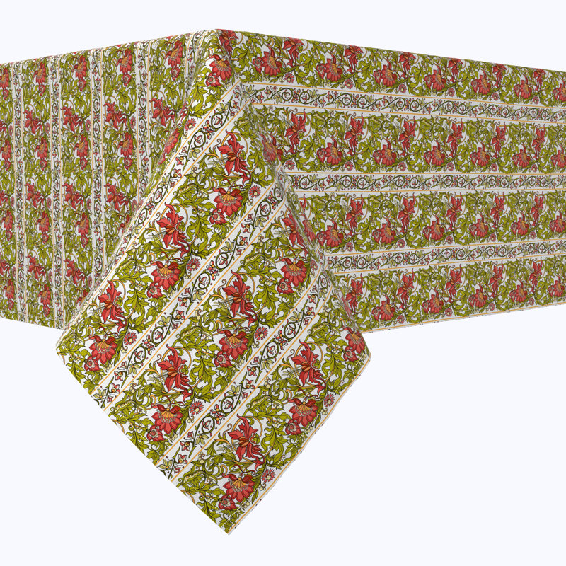 Rectangular Tablecloth, 100% Cotton, Floral 24, 120" x 60"