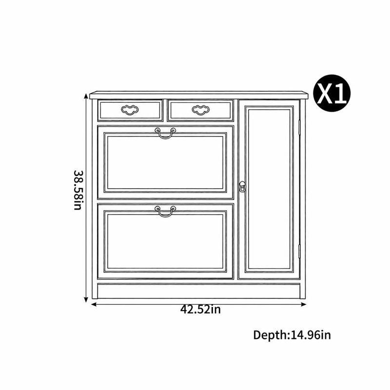 Chinese-style floor-standing shoe storage cabinet