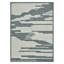 Tapis abstrait crocheté à la main en laine bleu et ivoire 9 pi x 13 pi