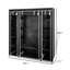 Armoire penderie avec couvercle Leyla, tissu non tissé noir, fer