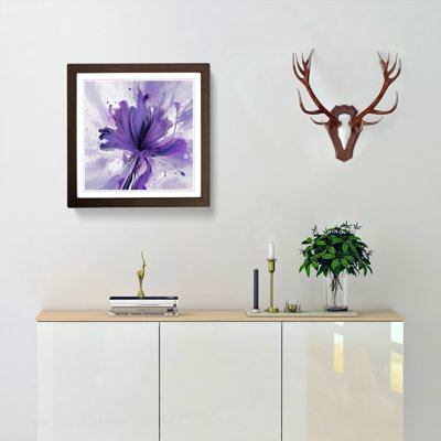 Lavender Flower Abstract No.7 - Single Picture Frame Print on Wood