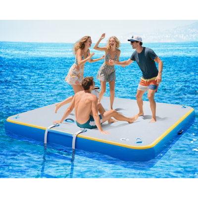 8FT X 6FT Inflatable Floating Dock With Non-Slip EVA Surface - Water Platform For Pool, Lake & Ocean
