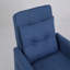 Avec fauteuil inclinable avec canapé-lit 3-en-1 Canapé-lit escamotable Fauteuil-lit simple réglable avec ports USB, poche latérale, tissu en lin revêtu de bleu marine-1286623879