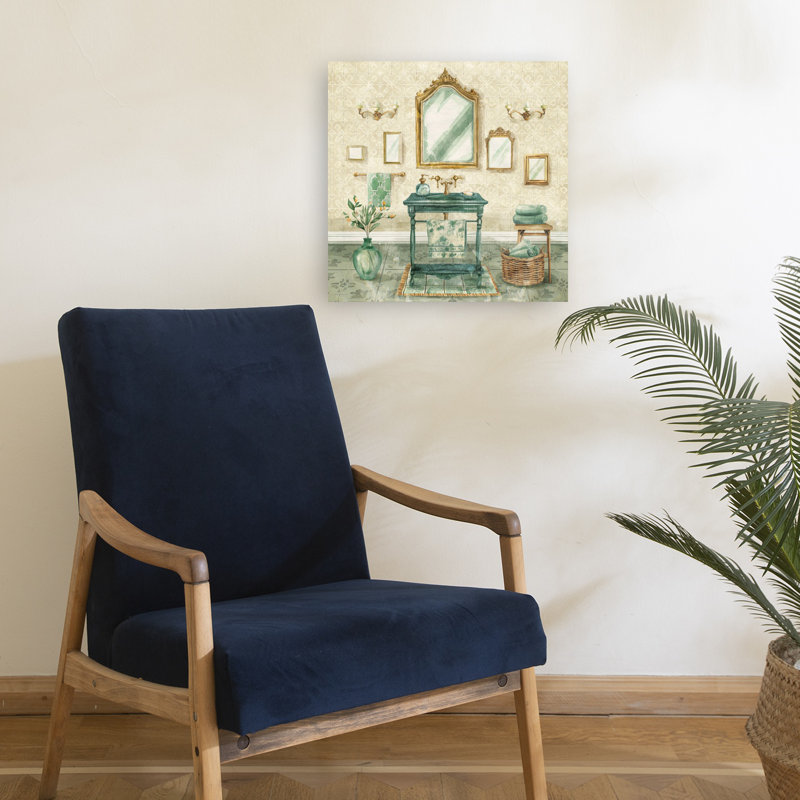 «Vintage Bliss Bath Set 2», art mural abstrait rustique moderne, 18" H x 18" W