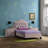 Elegant Pink Nightstand With Spacious Drawers - Enhance Bedroom Ambiance And Style Pulls Accent