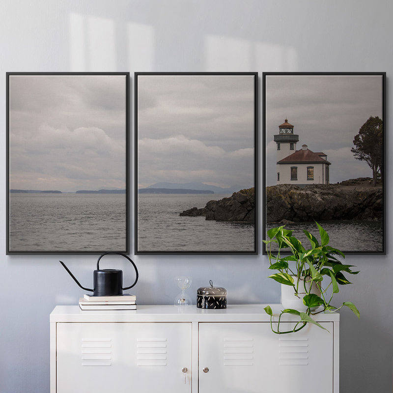 Veillée encadrée sur toile, 3 pièces, Noir, H 36 po x l 75 po x P 2 po