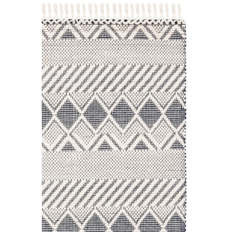 Tapis géométrique en laine tissé à la main Serio Natura, Tapis de couloir 2 pi 3 po x 8 pi