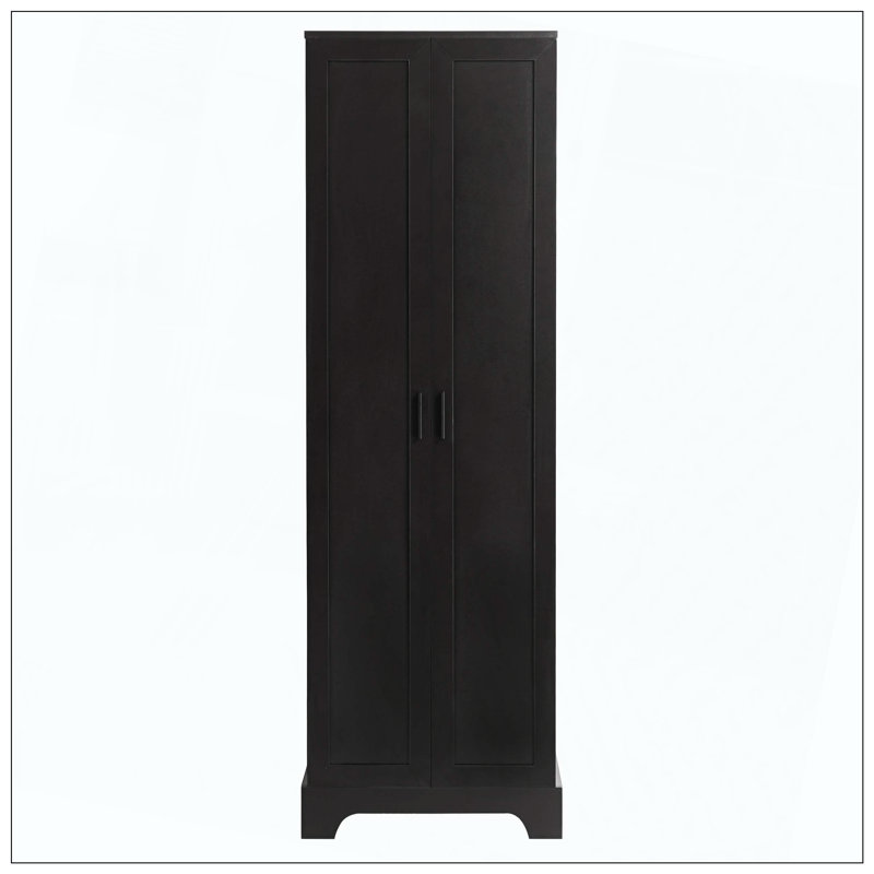 Armoire de rangement à deux portes, Noir, H 71,2 po x l 16,9 po x P 23,3 po