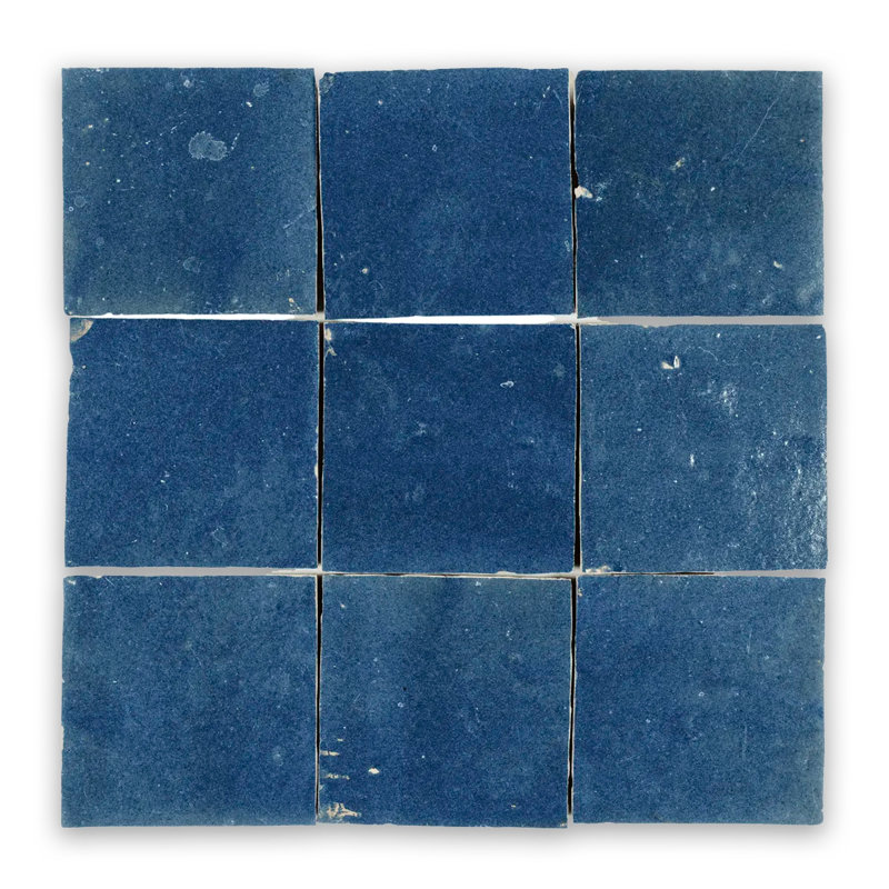Carreau de céramique bleu iris zellige, Bleu