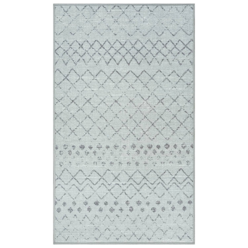 GLN Rugs Contemporary Collection - Machine Washable Modern Area Rug, Contemporary Washable Rug, Non Slip Area Rug, Abstract Living Room Rug, Bedroom Rug, Bathroom Rug (Gray Rug)