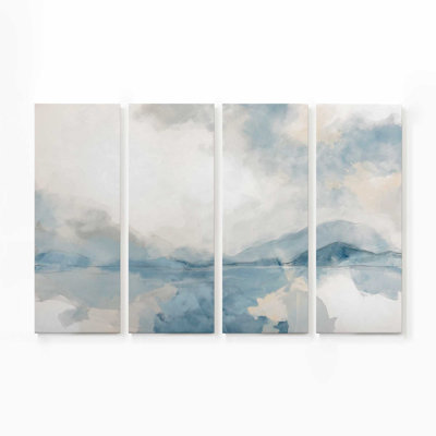 Toile tendue avec reflets bleus brumeux