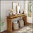 60'' Antique Brown Farmhouse Console Table - Retro Wooden Entryway Table with Double Board Suspension Design, Solid Wood & MDF, Sofa Table for Living Room-1061261036