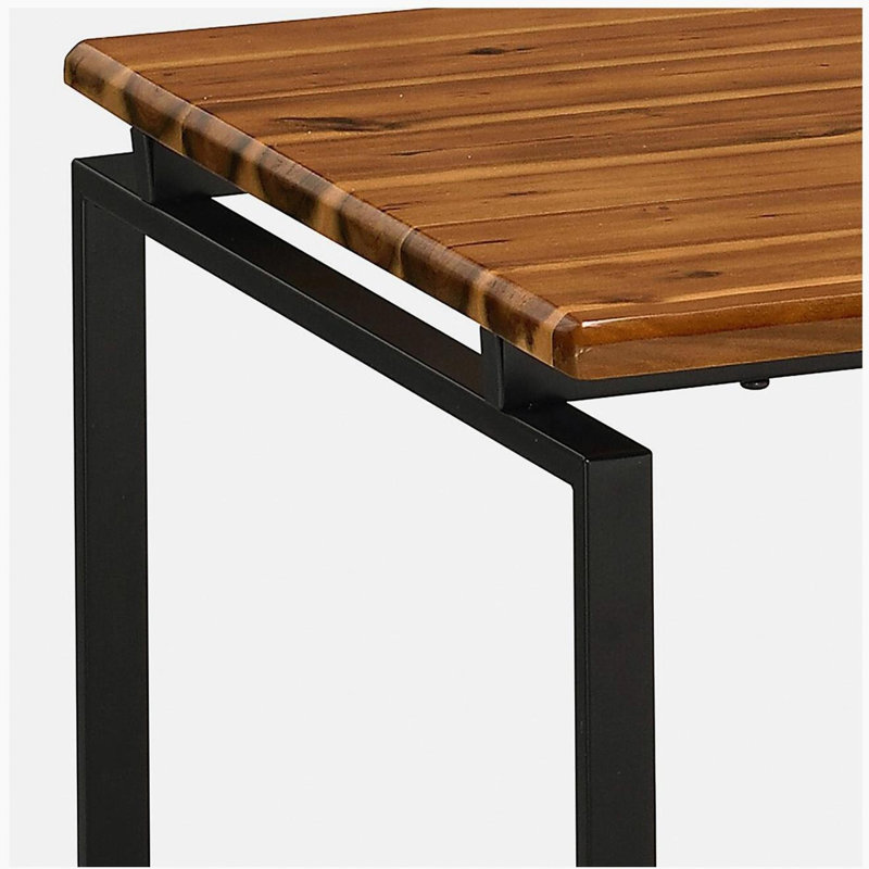 Ensemble occasionnel chêne et noir avec base à tréteaux, Brun, Noir