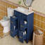 Meuble-lavabo 36 po avec lavabo en céramique, cadre en bois massif bleu, portes à fermeture douce, tablettes réglables, 3 tiroirs, y compris tiroir à double profondeur-1607081617