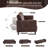 82.7'' Faux Leather Convertible Sofa, Mid Century Modern Leather Futon Sofa Bed with Adjustable Backrest & Storage Pocket-1963252107