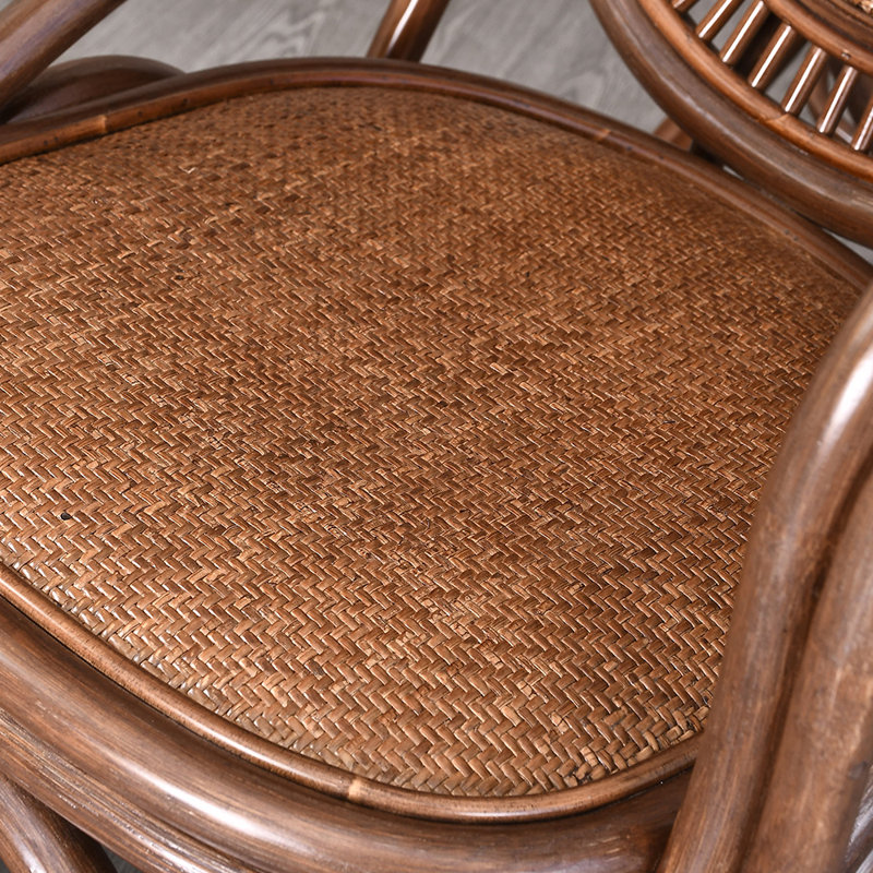 Casual Rattan Rocking Chair with Retractable Pedal