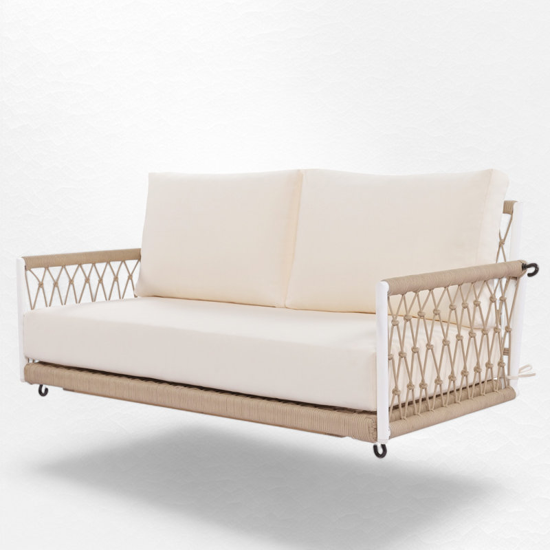 Balancelle Nykiah pour 2 personnes, Gris / blanc, Beige