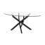 Table basse 39,37 "ovale en verre, table d'appoint moderne avec pieds noirs pour le salon-2050585041