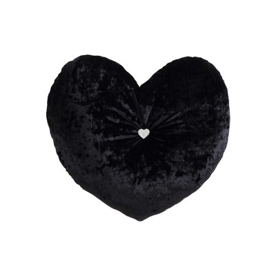 Betsey Johnson Velvet Heart Black Novelty Pillow