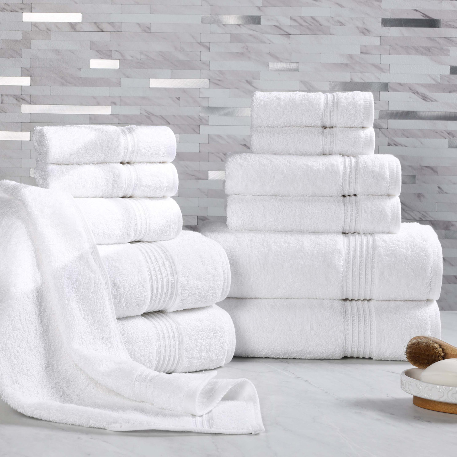 Guadlupe 12-Piece Egyptian Cotton Towel Set, White
