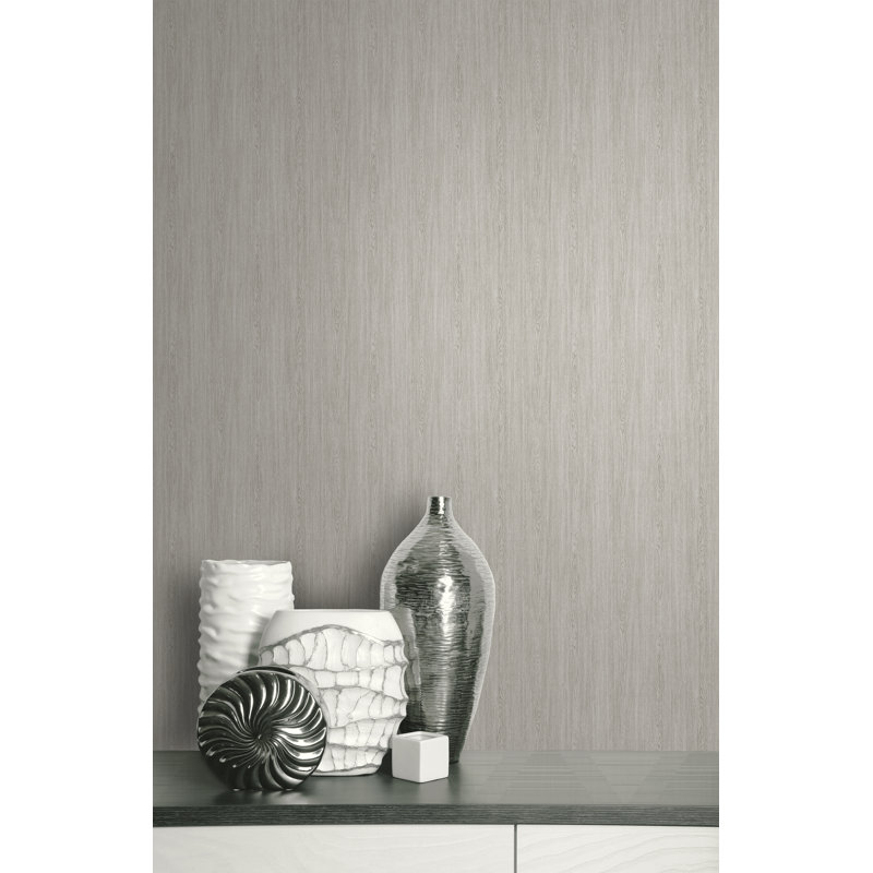 Rouleau de papier peint lisse 2,2 pi x 27 po Francom, Gris